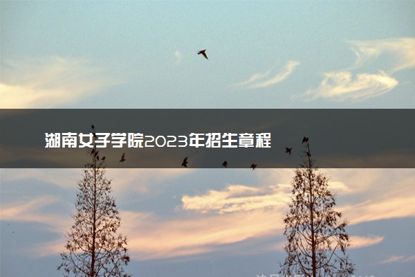 湖南女子学院2023年招生章程