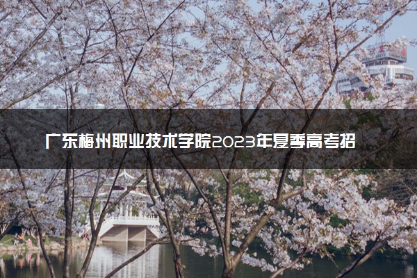 广东梅州职业技术学院2023年夏季高考招生章程