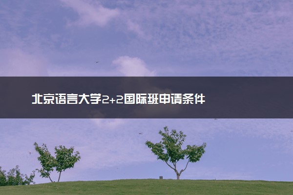 北京语言大学2+2国际班申请条件