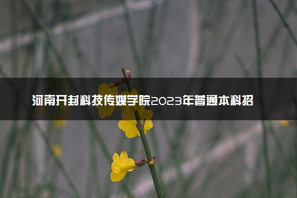 河南开封科技传媒学院2023年普通本科招生章程