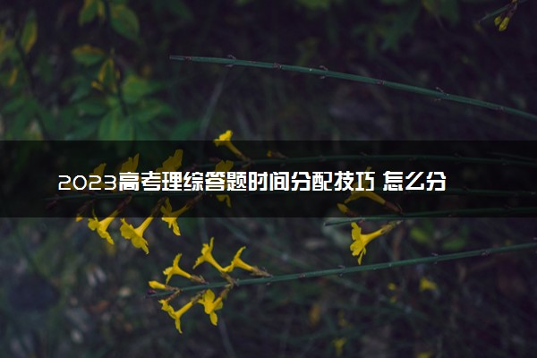 2023高考理综答题时间分配技巧 怎么分配合理