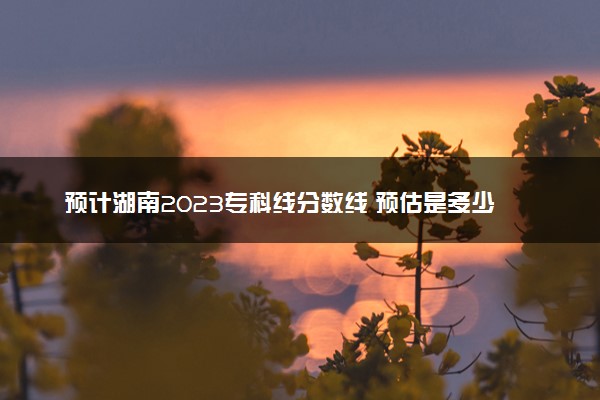 预计湖南2023专科线分数线 预估是多少分