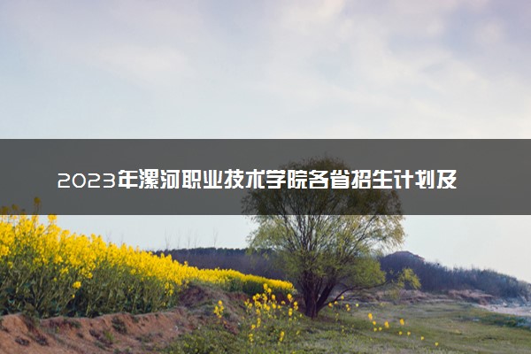 2023年漯河职业技术学院各省招生计划及招生人数 都招什么专业