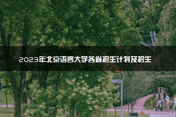 2023年北京语言大学各省招生计划及招生人数 都招什么专业