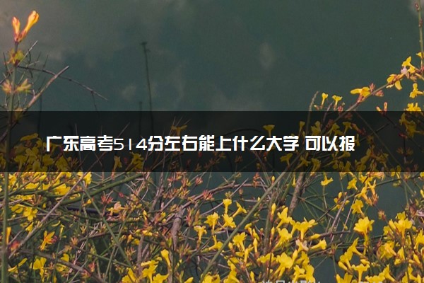 广东高考514分左右能上什么大学 可以报哪些公办院校(2023报考推荐)