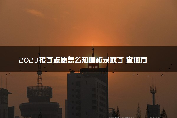 2023报了志愿怎么知道被录取了 查询方法有哪些