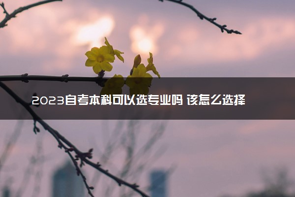 2023自考本科可以选专业吗 该怎么选择