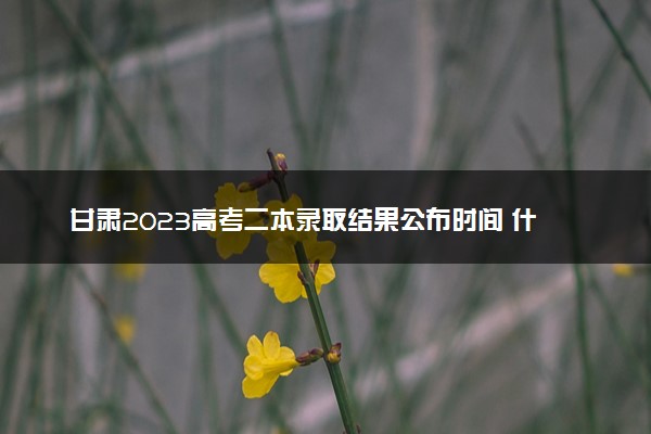 甘肃2023高考二本录取结果公布时间 什么时候知道录取结果