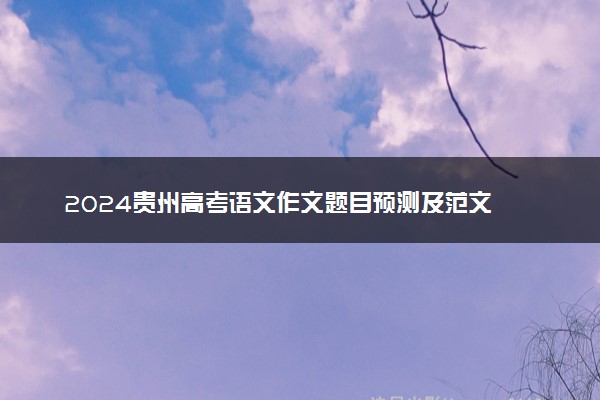 2024贵州高考语文作文题目预测及范文
