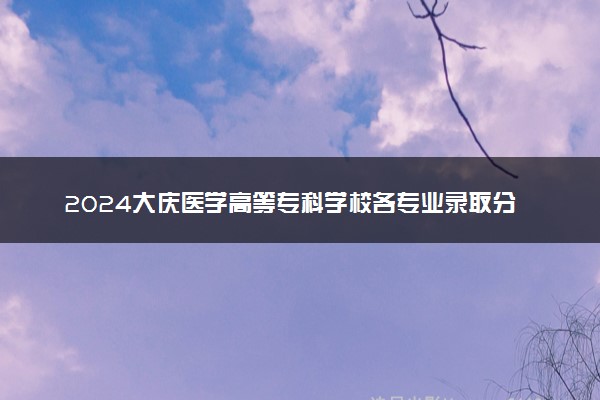 2024大庆医学高等专科学校各专业录取分数线及位次 各省录取最低分是多少