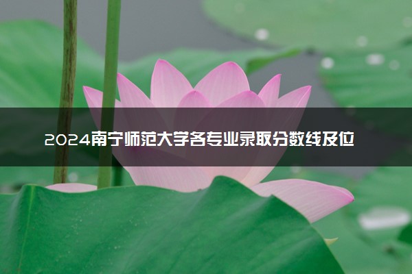 2024南宁师范大学各专业录取分数线及位次 各省录取最低分是多少