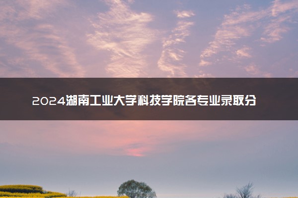 2024湖南工业大学科技学院各专业录取分数线及位次 各省录取最低分是多少