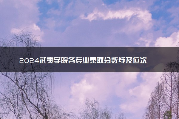 2024武夷学院各专业录取分数线及位次 各省录取最低分是多少