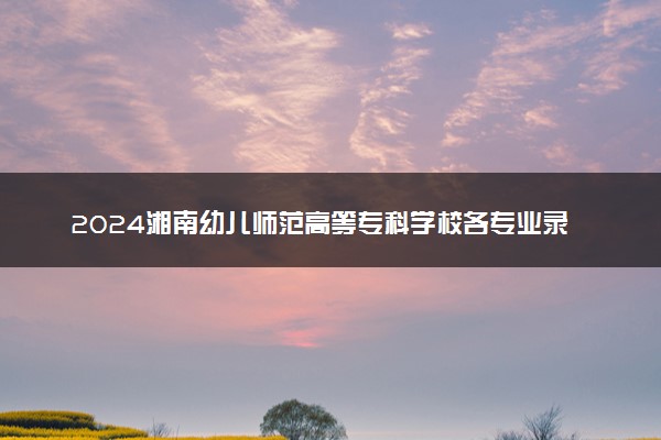 2024湘南幼儿师范高等专科学校各专业录取分数线及位次 各省录取最低分是多少