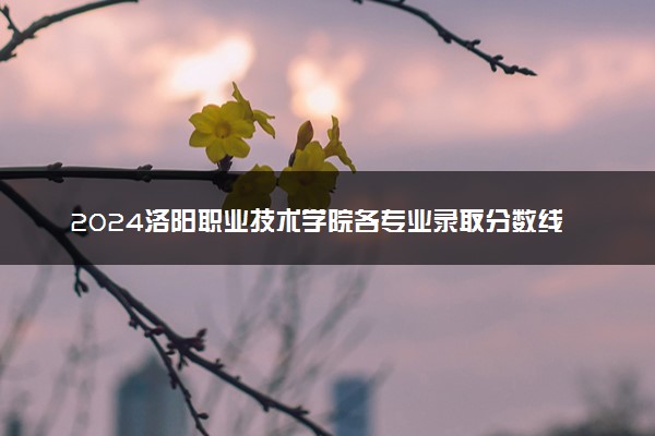 2024洛阳职业技术学院各专业录取分数线及位次 各省录取最低分是多少