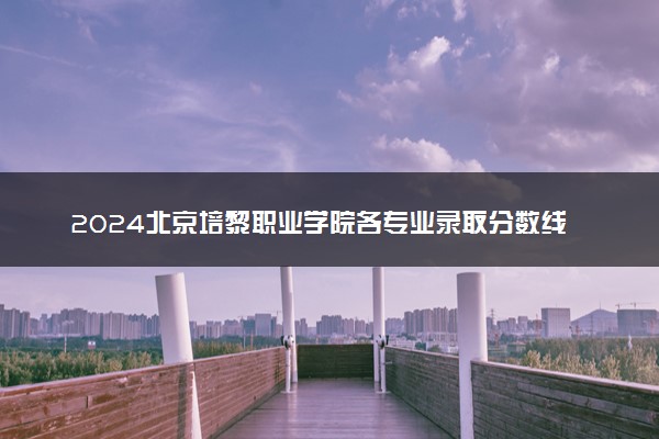 2024北京培黎职业学院各专业录取分数线及位次 各省录取最低分是多少