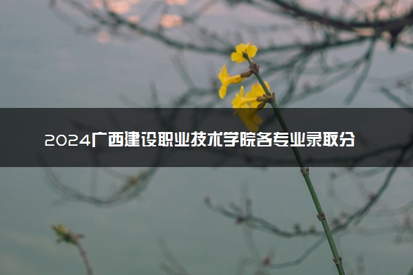 2024广西建设职业技术学院各专业录取分数线及位次 各省录取最低分是多少