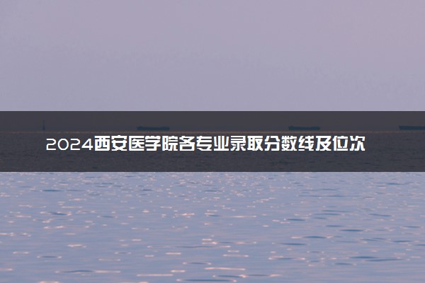 2024西安医学院各专业录取分数线及位次 各省录取最低分是多少