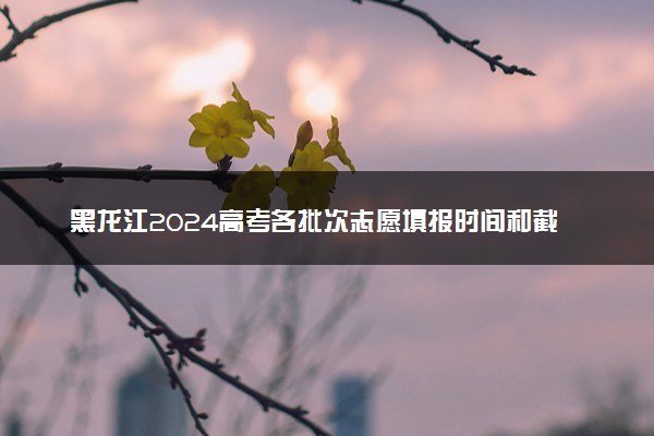 黑龙江2024高考各批次志愿填报时间和截止时间 什么时候结束