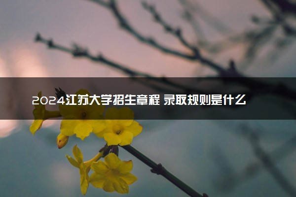 2024江苏大学招生章程 录取规则是什么