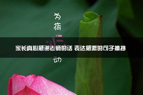 家长真心感谢老师的话 表达感激的句子摘抄