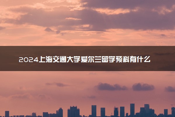 2024上海交通大学爱尔兰留学预科有什么优势