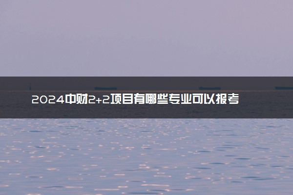 2024中财2+2项目有哪些专业可以报考 含金量咋样