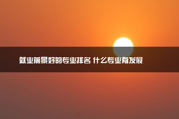 就业前景好的专业排名 什么专业有发展