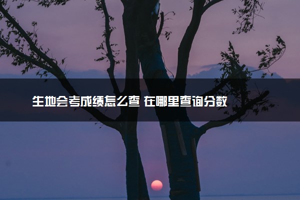 生地会考成绩怎么查 在哪里查询分数