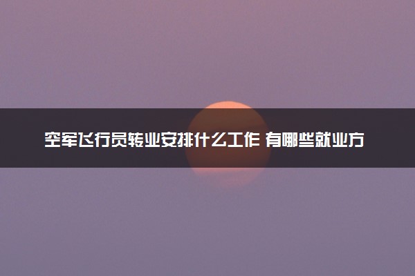 空军飞行员转业安排什么工作 有哪些就业方向