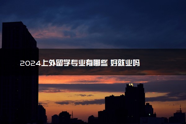 2024上外留学专业有哪些 好就业吗