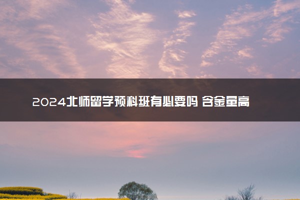 2024北师留学预科班有必要吗 含金量高吗