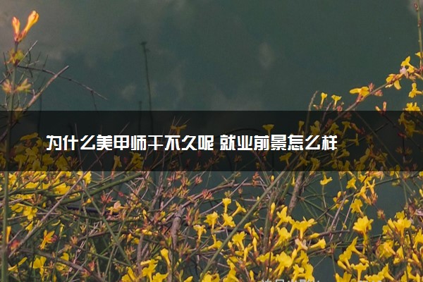 为什么美甲师干不久呢 就业前景怎么样