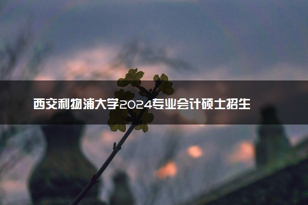 西交利物浦大学2024专业会计硕士招生