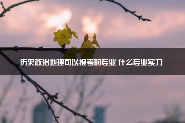 历史政治地理可以报考的专业 什么专业实力强