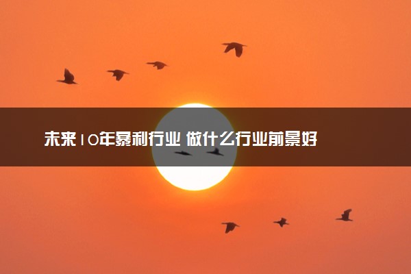 未来10年暴利行业 做什么行业前景好