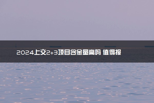 2024上交2+3项目含金量高吗 值得报考吗