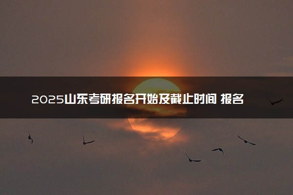 2025山东考研报名开始及截止时间 报名入口在哪里