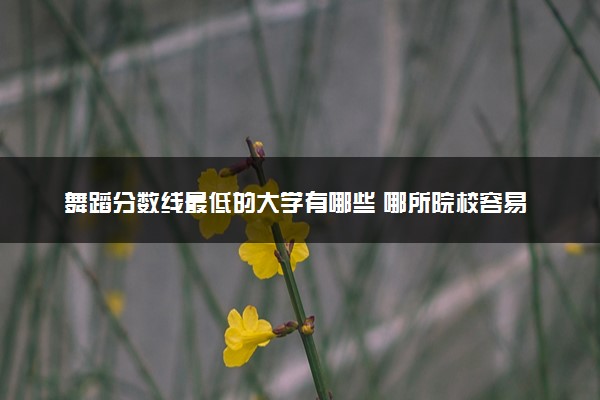 舞蹈分数线最低的大学有哪些 哪所院校容易考